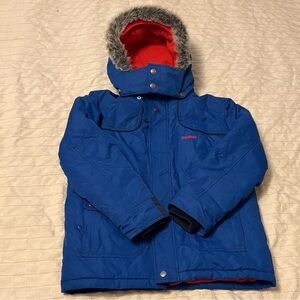 OshKosh B'gosh Blue Parka Jacket with Faux Fur Trim